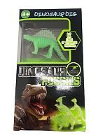 Набор для опытов Junfa Набор раскопок из гипса с двумя фигурками динозавров (1 светится в темноте)