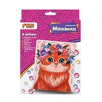 Набор д/творч. Алмазная мозаика «Кошечка в цветочках», 17*21см