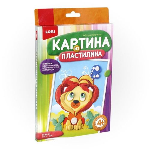 картина из пластилина львенок Картина из пластилина Львенок