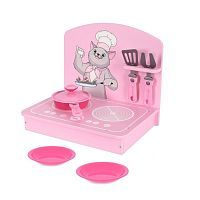 Кухня детская мини 7 предметов, розовая