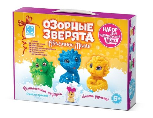Мыло объемное Озорные зверята Семья драконов