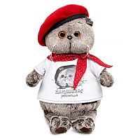 Басик в футболке с принтом Плюшевая революция 25 см