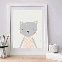 Интерьерный дизайнерский постер "Мяу кис-кис" (размер А4)