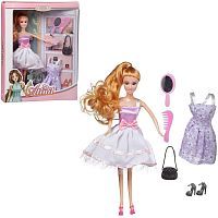 Кукла Junfa Atinil Гардероб модницы Летнее настроение (в коротком платье с сиреневым верхом) в наборе с дополнительным платьем и другими аксессуарами