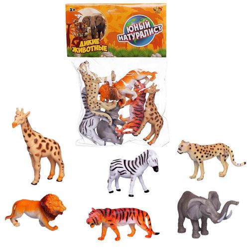 Игровой набор ABtoys Юный натуралист Фигурки диких животных, 6 штук