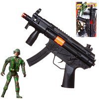 Автомат черный с фигуркой солдатика, на блистере