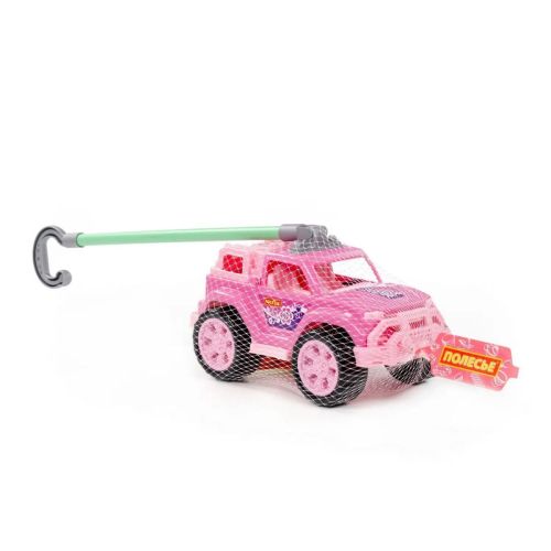 Игрушка-каталка ПОЛЕСЬЕ автомобиль Легионер с ручкой (розовый) фото 6