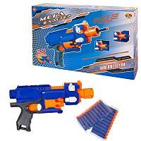 Бластер Abtoys Мегабластер синий с 20 мягкими пулями, в коробке