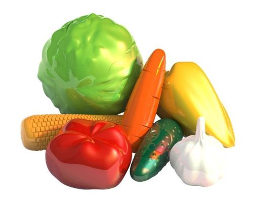 Набор Овощи (7 предметов в пакете) 23х10х20 см