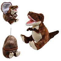 Мягкая игрушка ABtoys Dino World Динозавр в яйце, коричневый 22 см