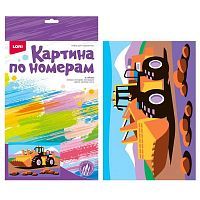 Набор для творчества LORI Картина по номерам ТРАНСПОРТ Силовой трактор, для малышей