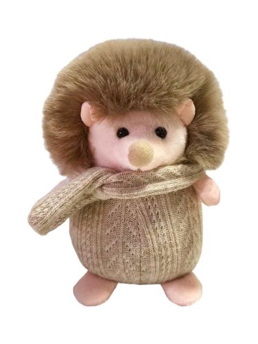 Ежик с шарфом корич. 14см, дисплей