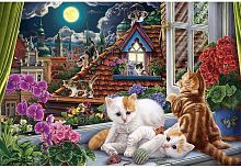 Роспись по холсту Ночные котята, 30х40 см