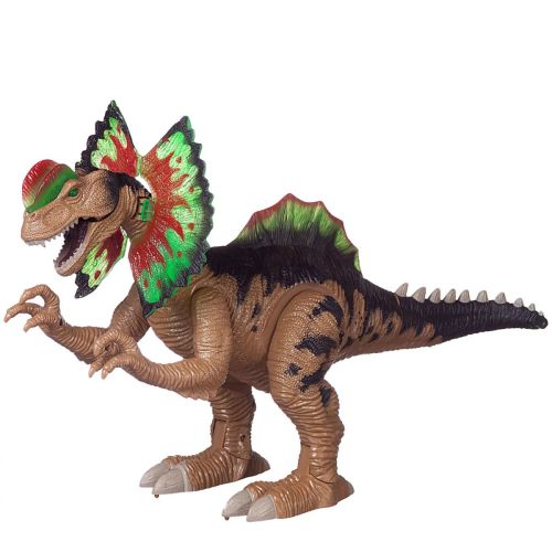 динозавр дилофозавр коричневый (движение вперед, свет, звук) фото 2 Динозавр Дилофозавр коричневый (движение вперед, свет, звук) фото 2