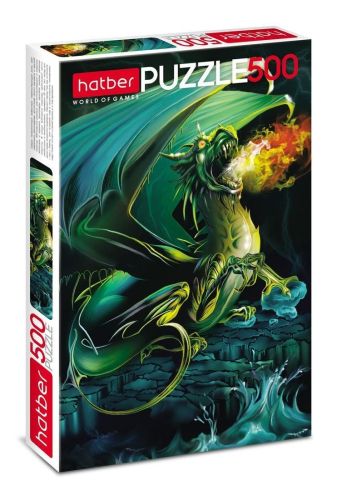 пазлы 500 а2ф 330х480мм premium изумрудный дракон Пазлы 500 А2ф 330х480мм Premium Изумрудный дракон