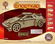 Сборная деревянная модель Чудо-Дерево Транспорт Спорткар-2 с резиновым двигателем