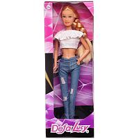 Кукла Defa Lucy Модница в белом топе и джинсах, 29 см