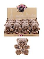 Мишка Пушистик 14см., инд. кор., корич., дисплей