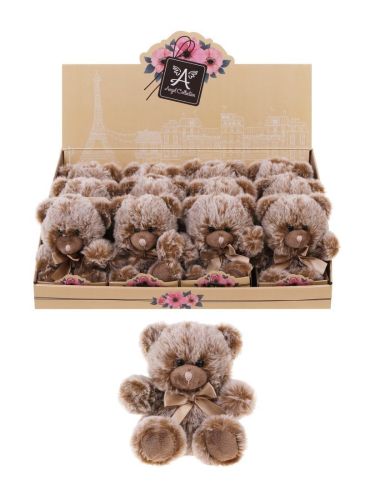 Мишка Пушистик 14см., инд. кор., корич., дисплей