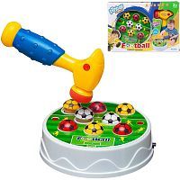 Настольная игра Junfa "Футбол-стучалка", для развития реакции, со звуковыми и световыми эффектами, 2,5х32,5х7