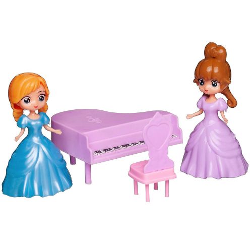 Игровой набор Abtoys В гостях у куклы Розовый совенок чемоданчик с 2 куколками и мебелью, 20,5х5х21см фото 2