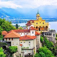 Алмазная мозаика Достопримечательность Швейцарии, 20х20 см, 22 цв, полн. заполнение, с подр.