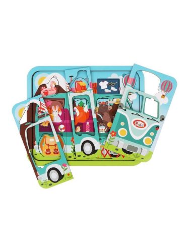 Пазл-вкладыш многослойный Mapacha Путешествие на автобусе 962217 фото 3