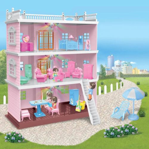 кукольный домик с фигурками и мебелью junfa 3-этажный wk-c8890 фото 3 Кукольный домик с фигурками и мебелью Junfa 3-этажный WK-C8890 фото 3