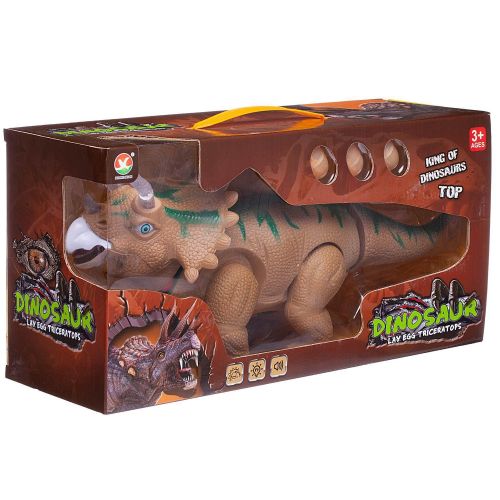 динозавр junfa трицератопс, бежевый, электромеханический, откладывает яйца, свет, звук фото 5 Динозавр Junfa Трицератопс, бежевый, электромеханический, откладывает яйца, свет, звук фото 5