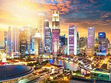 Алмазная мозаика Яркие огни мегаполиса, 40х50 см, 27 цв, частич. заполнение, с подр.