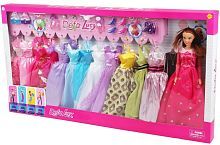 Игровой набор "Модница", в наборе 12 платьев и 24 аксесс.,кукла.