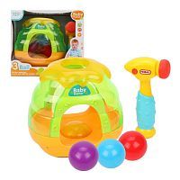 Домик с молоточком, свет, звук, в асс., бат.АА*2шт. в компл.не вх., кор.