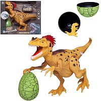 Игровой набор Junfa Динозавры (большой желтый динозавр, яйцо) на батарейках, свет, звук