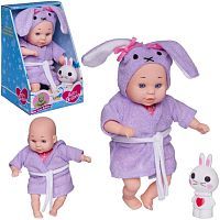 Пупс ABtoys Baby Ardana 23см, в банном халате и игрушкой "Зайка", в коробке