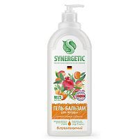 Гель для мытья посуды SYNERGETIC Гель-бальзам Сочный гранат и абрикос, биоразлагаемый 3,5л