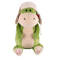 Мягкая игрушка Дракон Гарольд в ушанке, 20 см