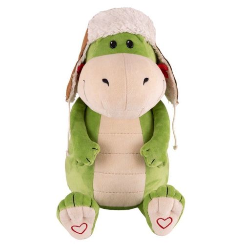 Мягкая игрушка Дракон Гарольд в ушанке, 20 см