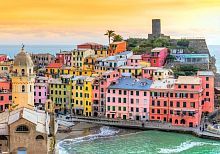 Алмазная мозаика Итальянский город на побережье, 30х40 см, полн. заполнение, с подр.