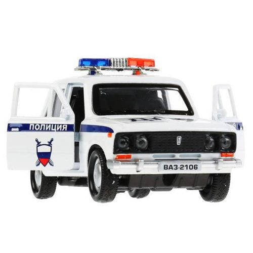 Машинка Технопарк ВАЗ-2106 Жигули Полиция 12 см со светом и звуком фото 3