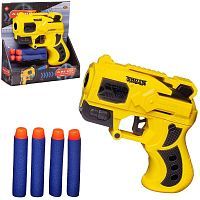 Бластер Abtoys Космобластер с 4 мягкими пулями, желтый
