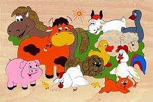 Мозаика-вкладыш дерев. Деревенский дворик, 20дет.