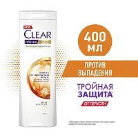 Clear Шампунь Против Перхоти Защита От Выпадения Волос 400мл