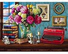Рыжий кот Набор алмазной вышивки Натюрморт с печатной машинкой (AS4008) 50х40 см
