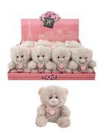 Мишка-валентинка "Неженка" роз. 14см, дисплей