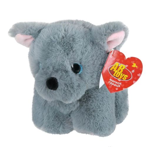 Мягкая игрушка ABtoys Домашние любимцы Собачка серая, 16 см
