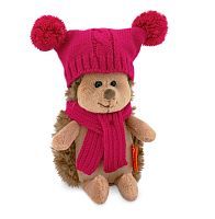 Ежинка Колючка в шапке с двумя помпонами 20 см