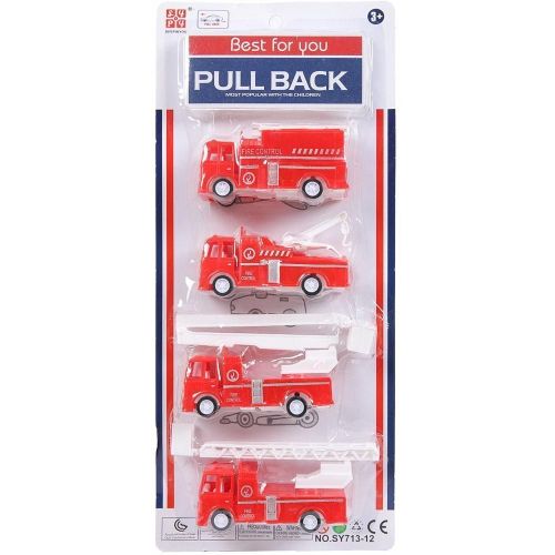 игровой набор abtoys машинки пожарные 4шт инерционные Игровой набор ABtoys Машинки пожарные 4шт инерционные