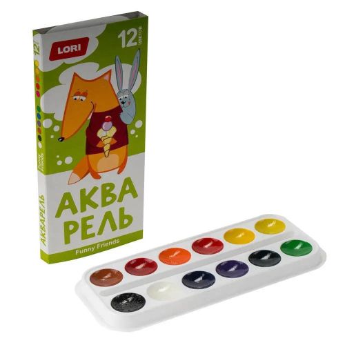 Акварель FUNNY FRIENDS, 12 цветов фото 2
