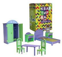 Пластмастер Набор мебели Квартирка (22180) зеленый/фиолетовый