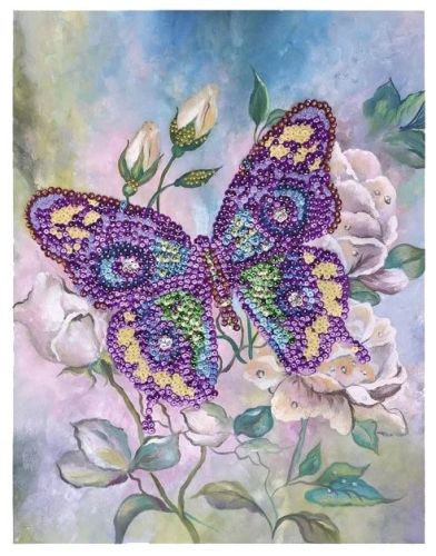 Мозаика из пайеток на холсте Волшебная Мастерская Бабочка МХ-15